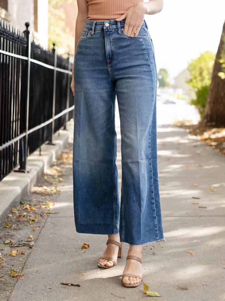 cropped wide leg medium denim