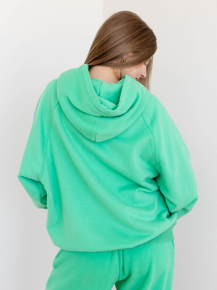 bright green hoody