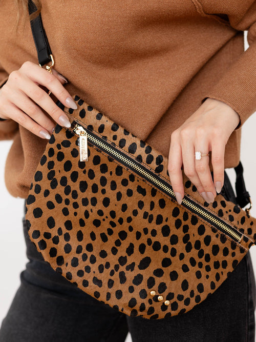 hair hide leopard print bag