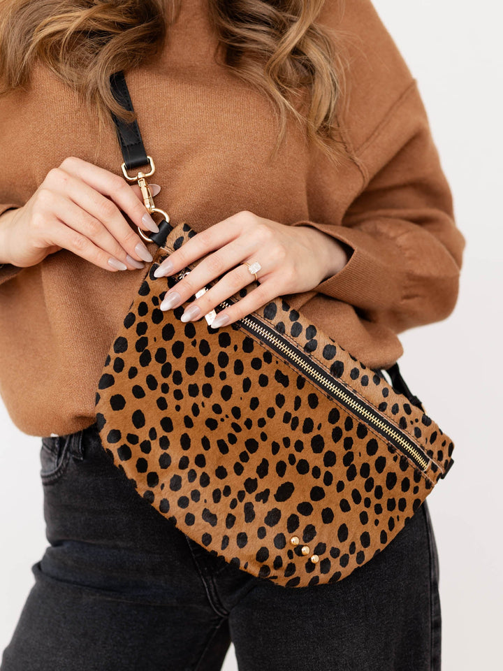 hair hide leopard print bag