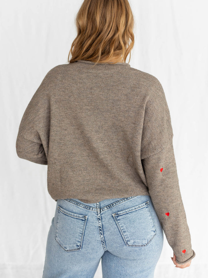 embroidered heart cardigan