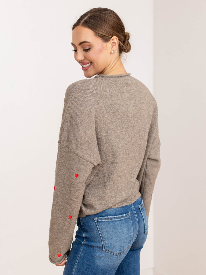 embroidered heart cardigan