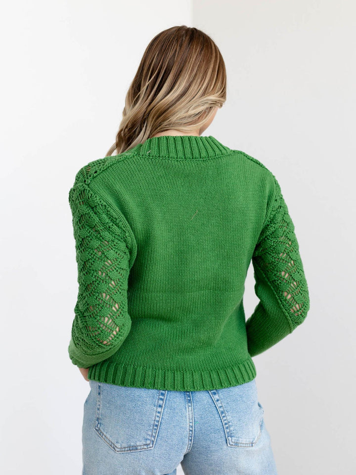 emerald green knit cardigan