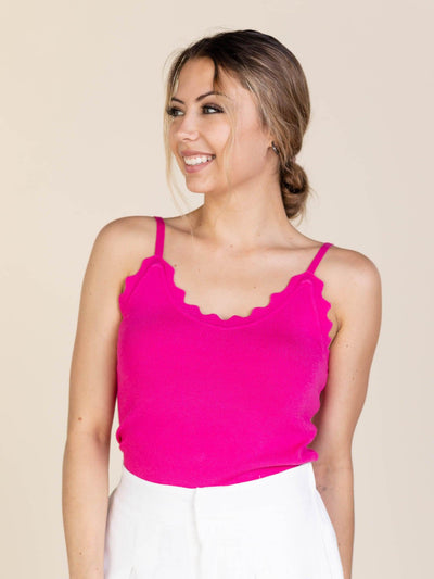 pink scalloped edge tank