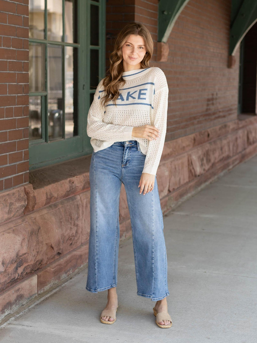 open knit lake sweater