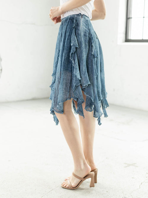 ruffle washed skirt