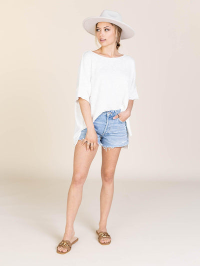 oversized white top