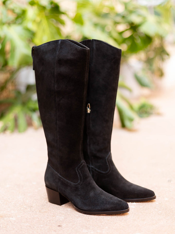 black tall boot