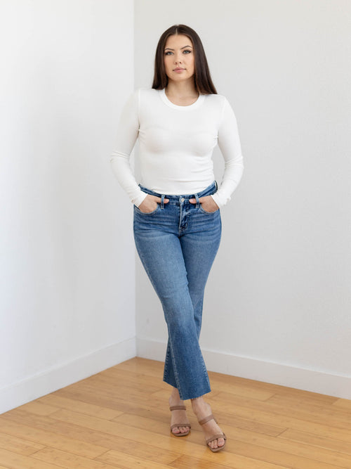 vervet medium wash straight leg denim