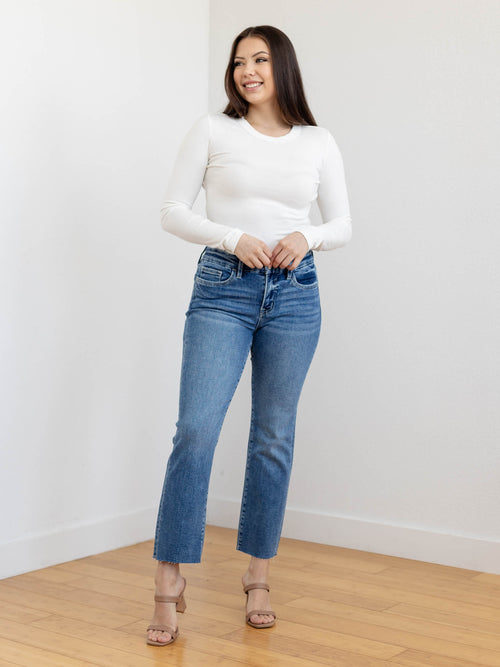 vervet medium wash straight leg denim