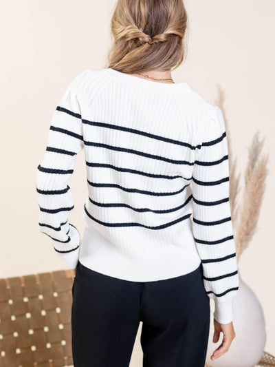 contrast thin stripe sweater