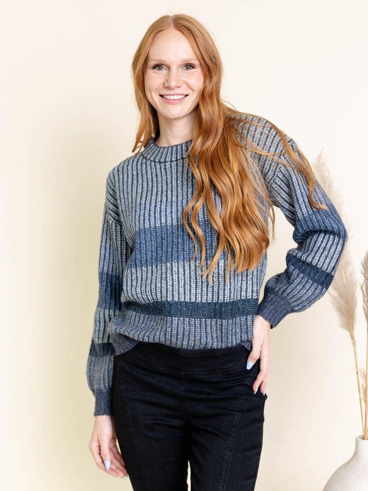 blue stripe sweater