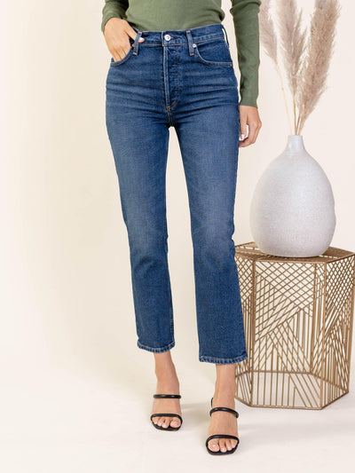 slim straight denim