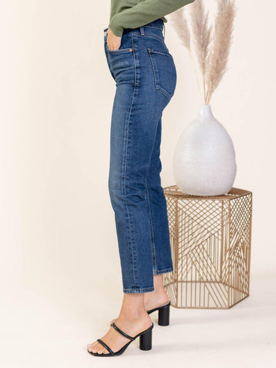 dark vintage cropped denim
