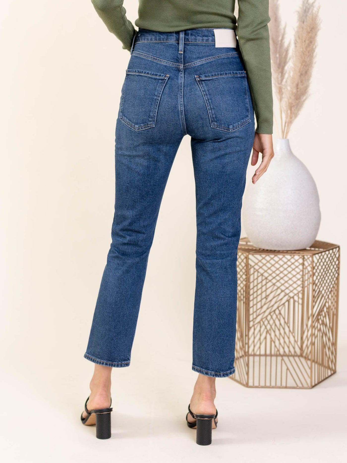 ankle length dark denim