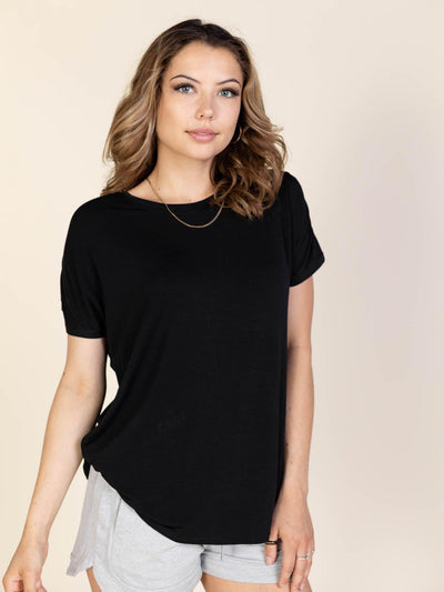 black short sleeve top