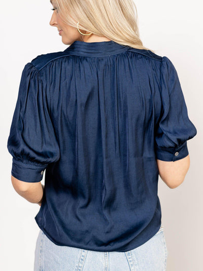 blue socialite blouse