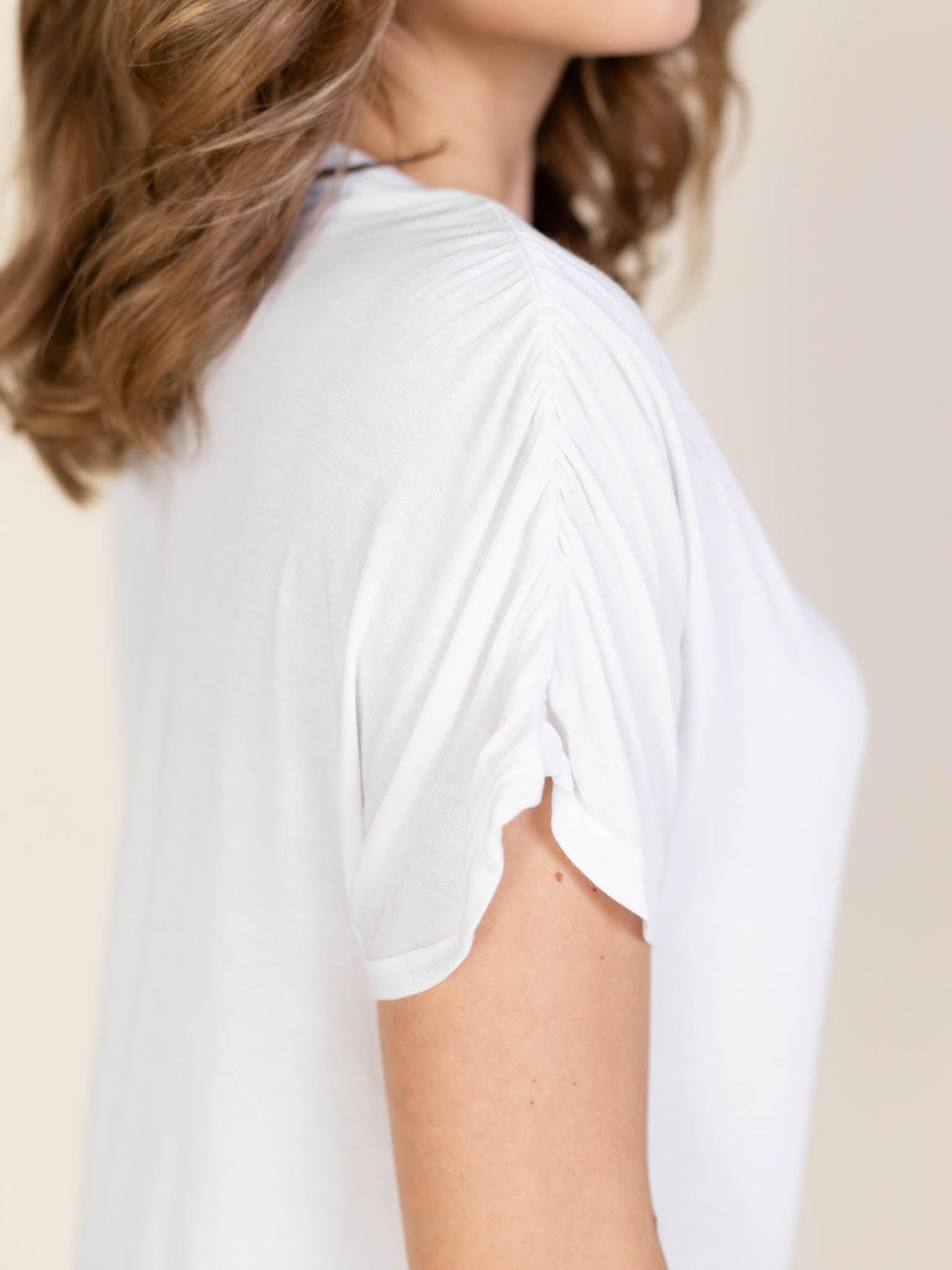 ruched sleeve shirt