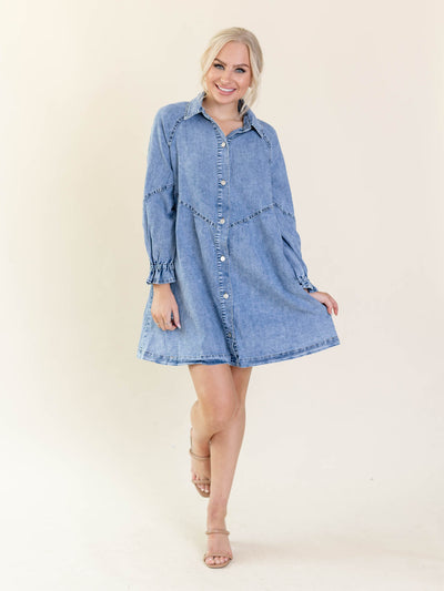 Elan Denim Button Dress
