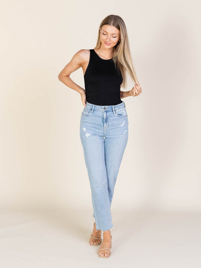 light wash subtle distressed denim