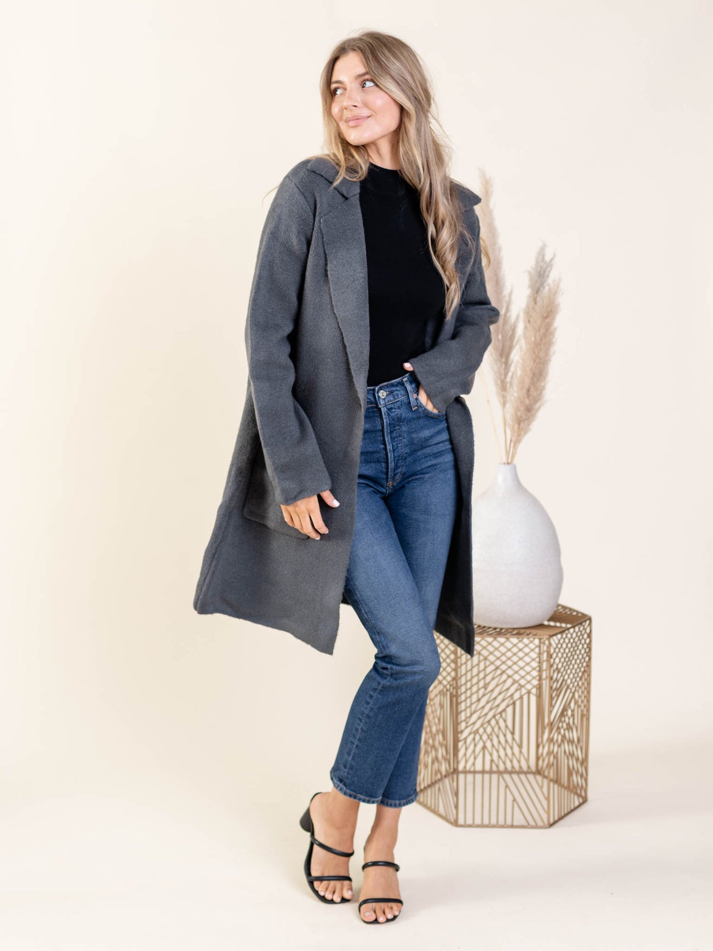 button front cardigan