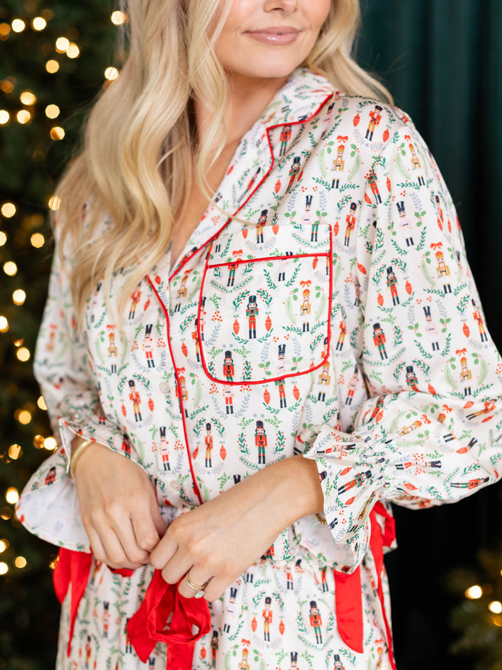 nutcracker satin pj set