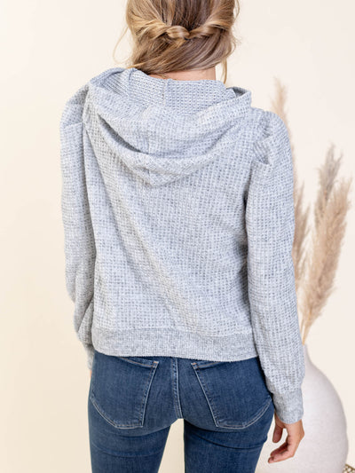 grey brushed waffle sweatshirt