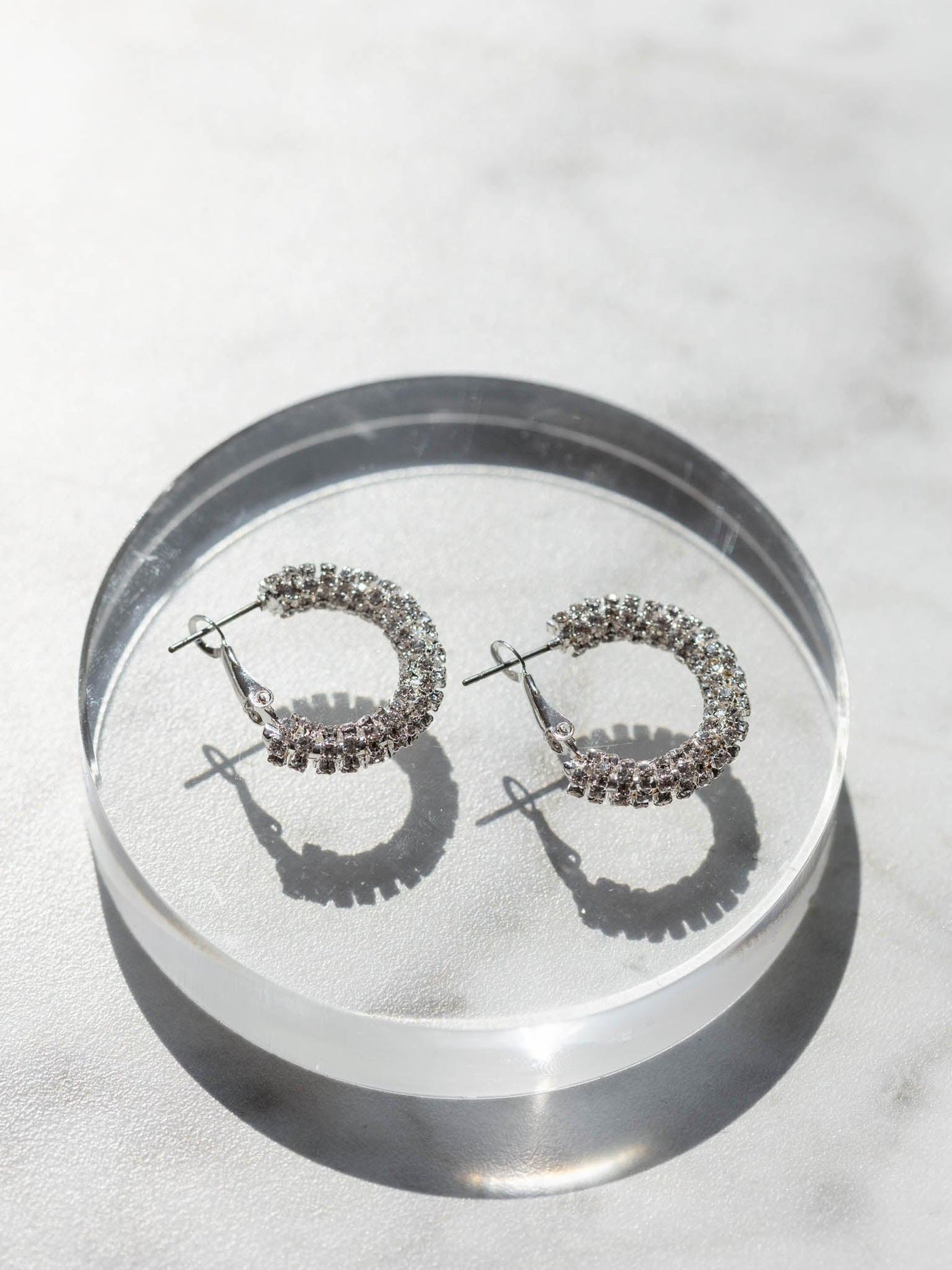 Chunky Wild Metal Rhinestone Mini Hoop
