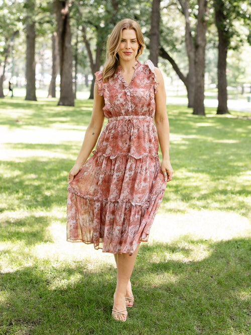 floral printed tiered dress