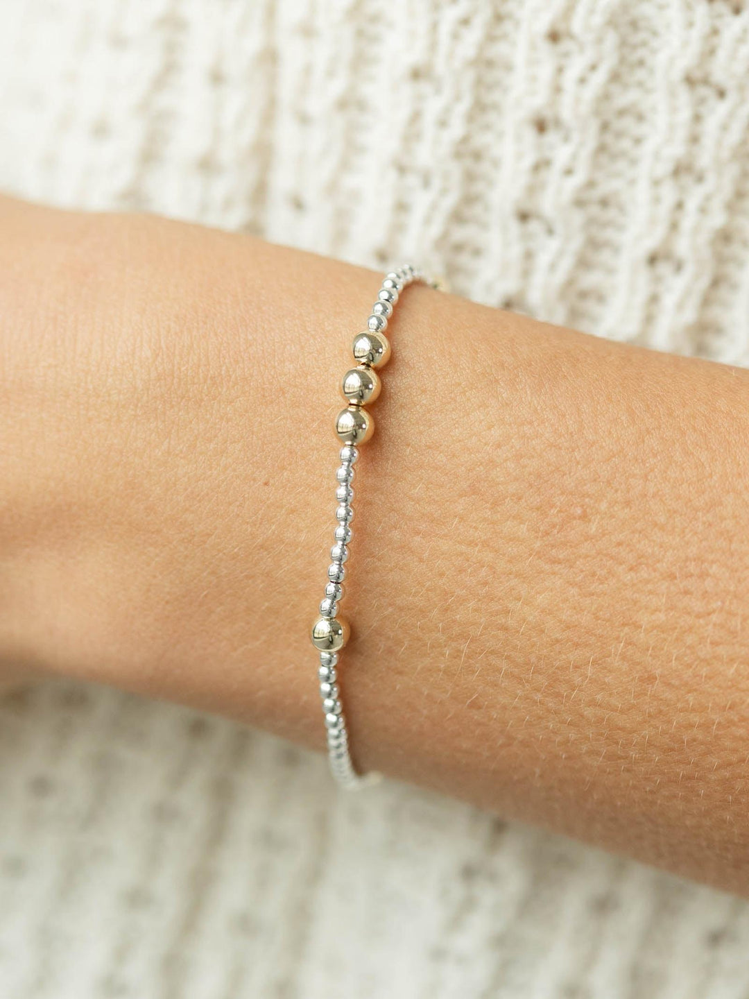mixed metal beaded bracelet