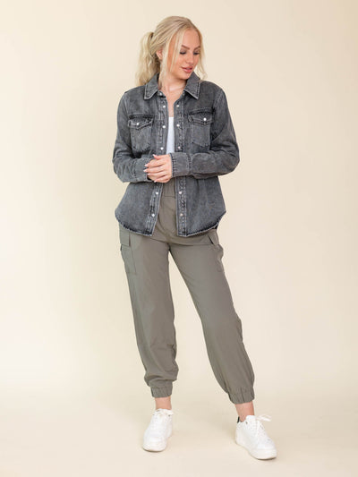 black denim shacket