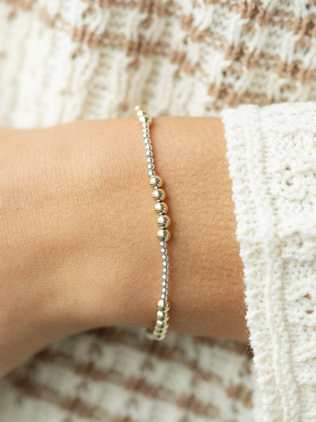 mixed metal beaded bracelet