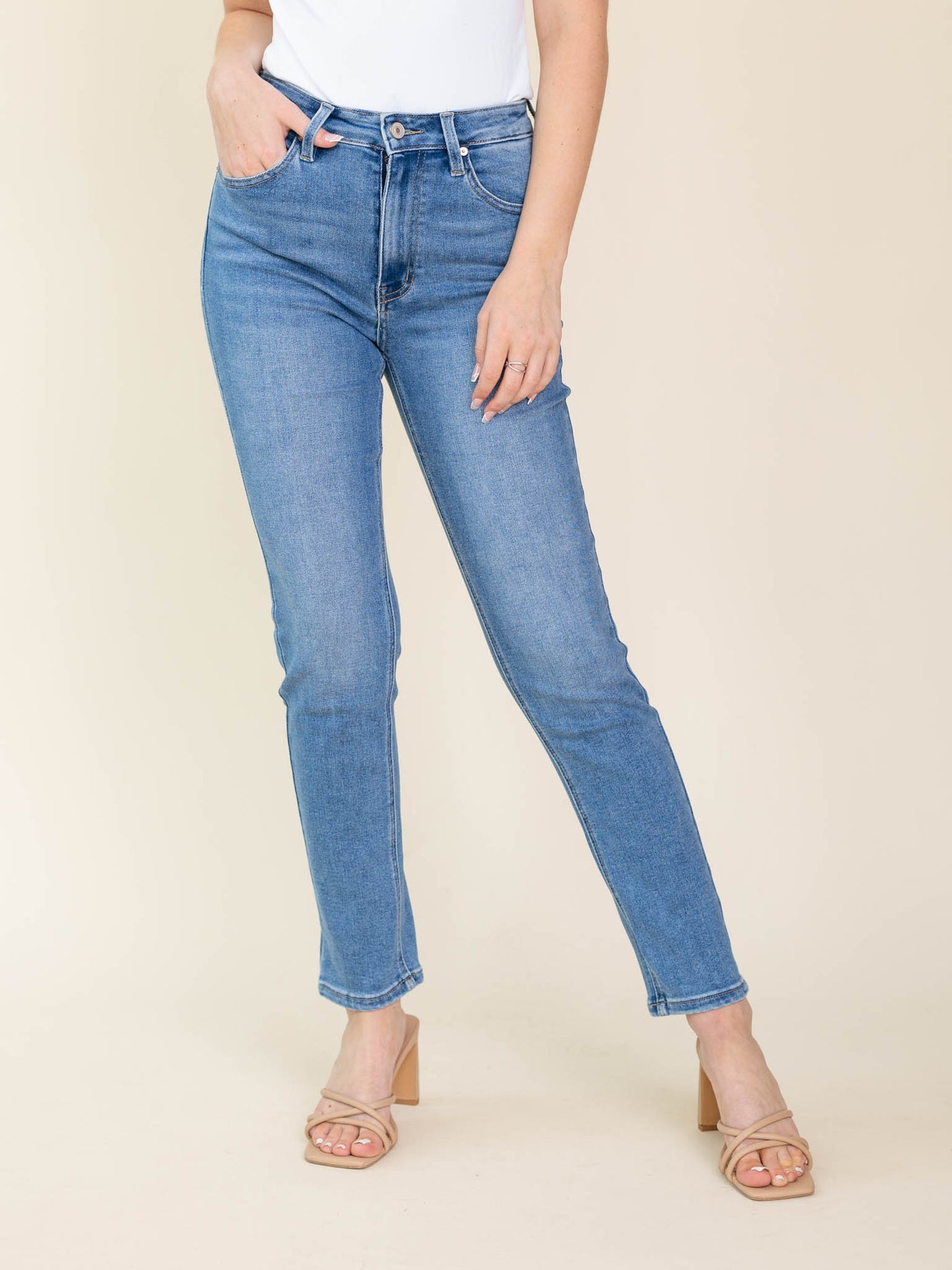 slim straight denim