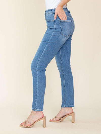 kancan medium wash slim denim