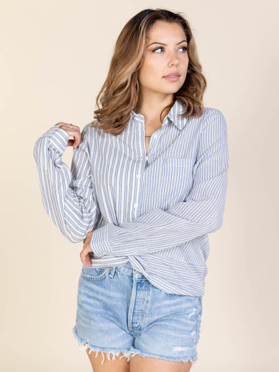 multi stripe button down
