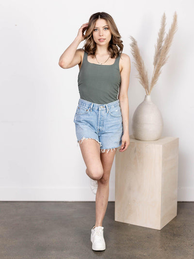 side ruched tank