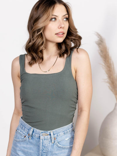 green ribbed tank