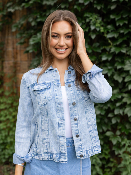 soft washed denim jacket