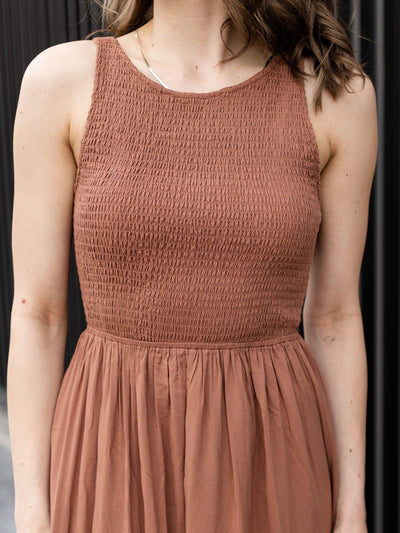 smocked halter dress