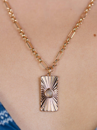 ribbed stone necklace