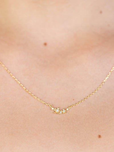 mini stone flower necklace