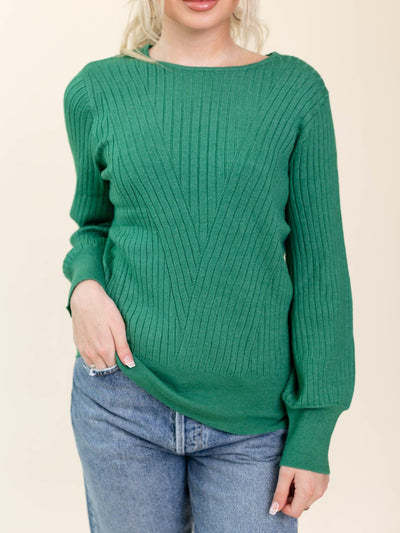 crew neck green sweater