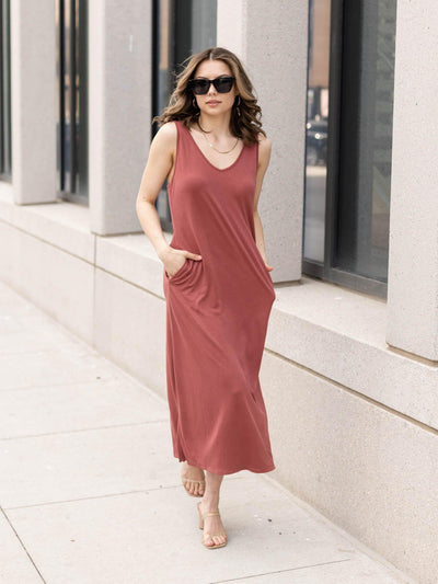 v neck modal dress