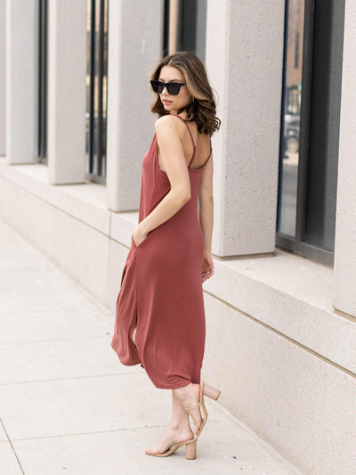 flowy red dress