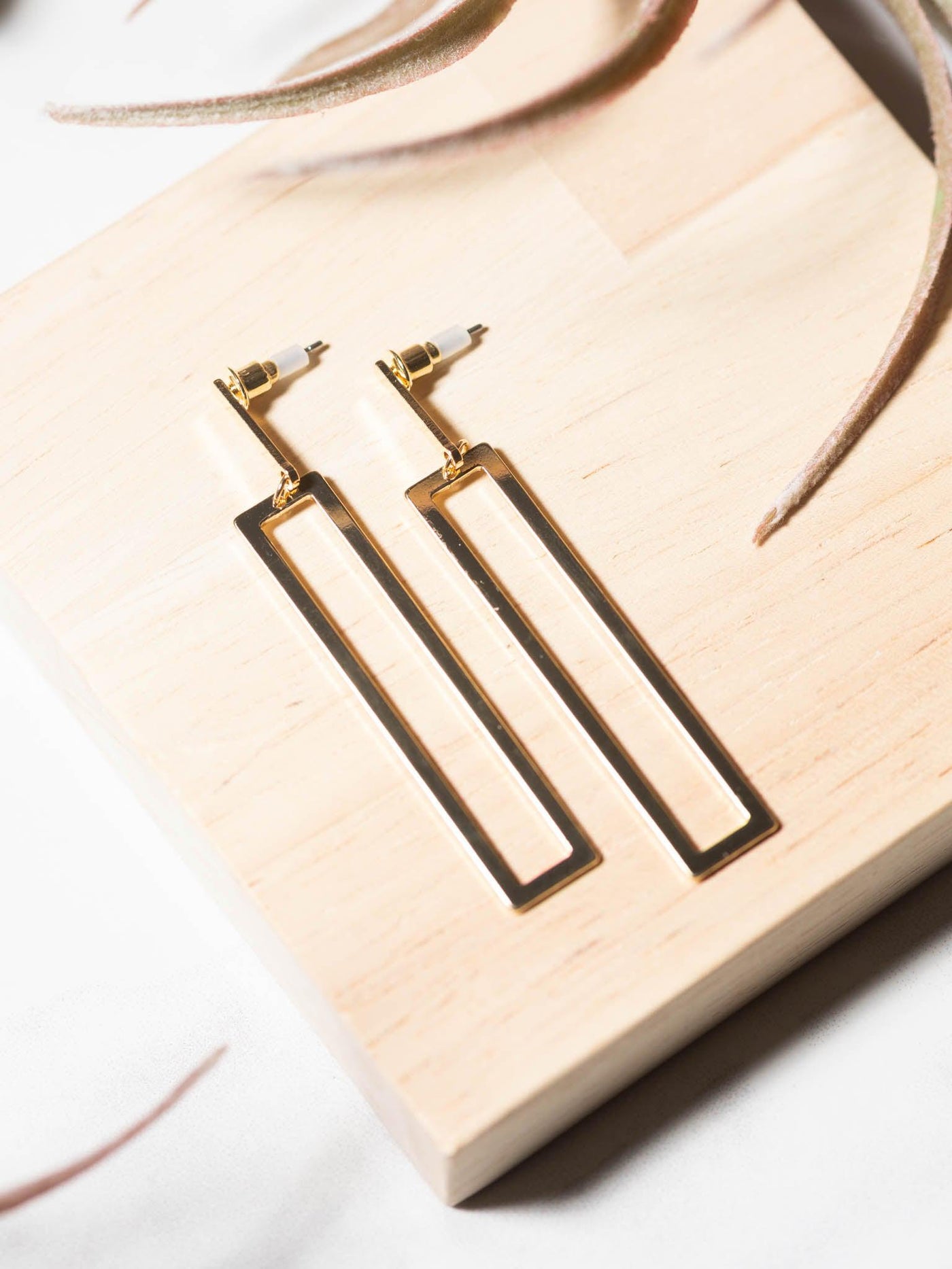 rectangle cut out earrings