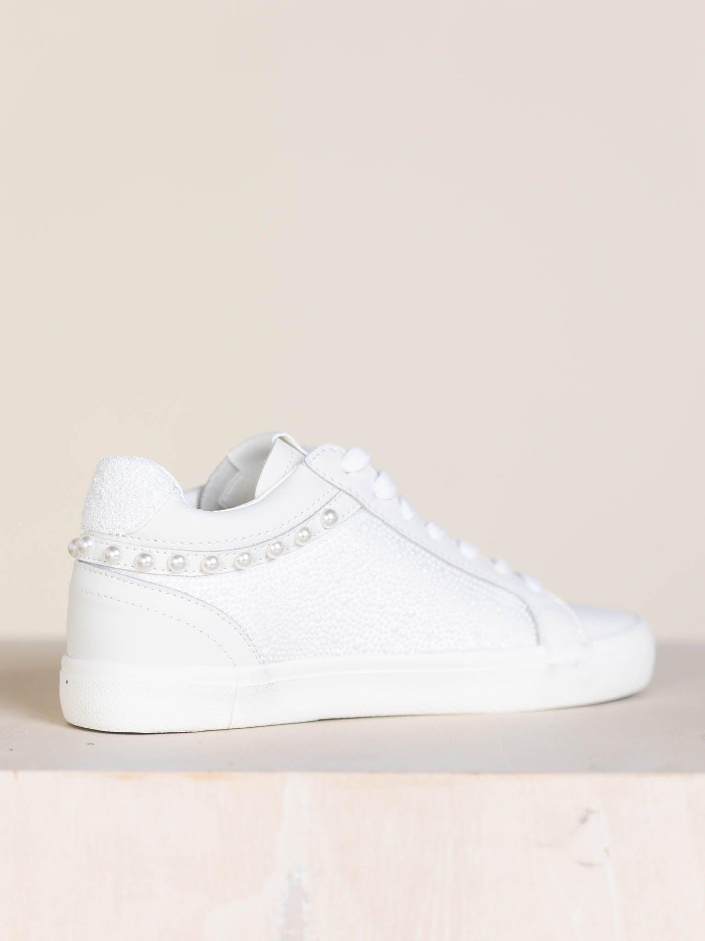 pearl accented white sneaker