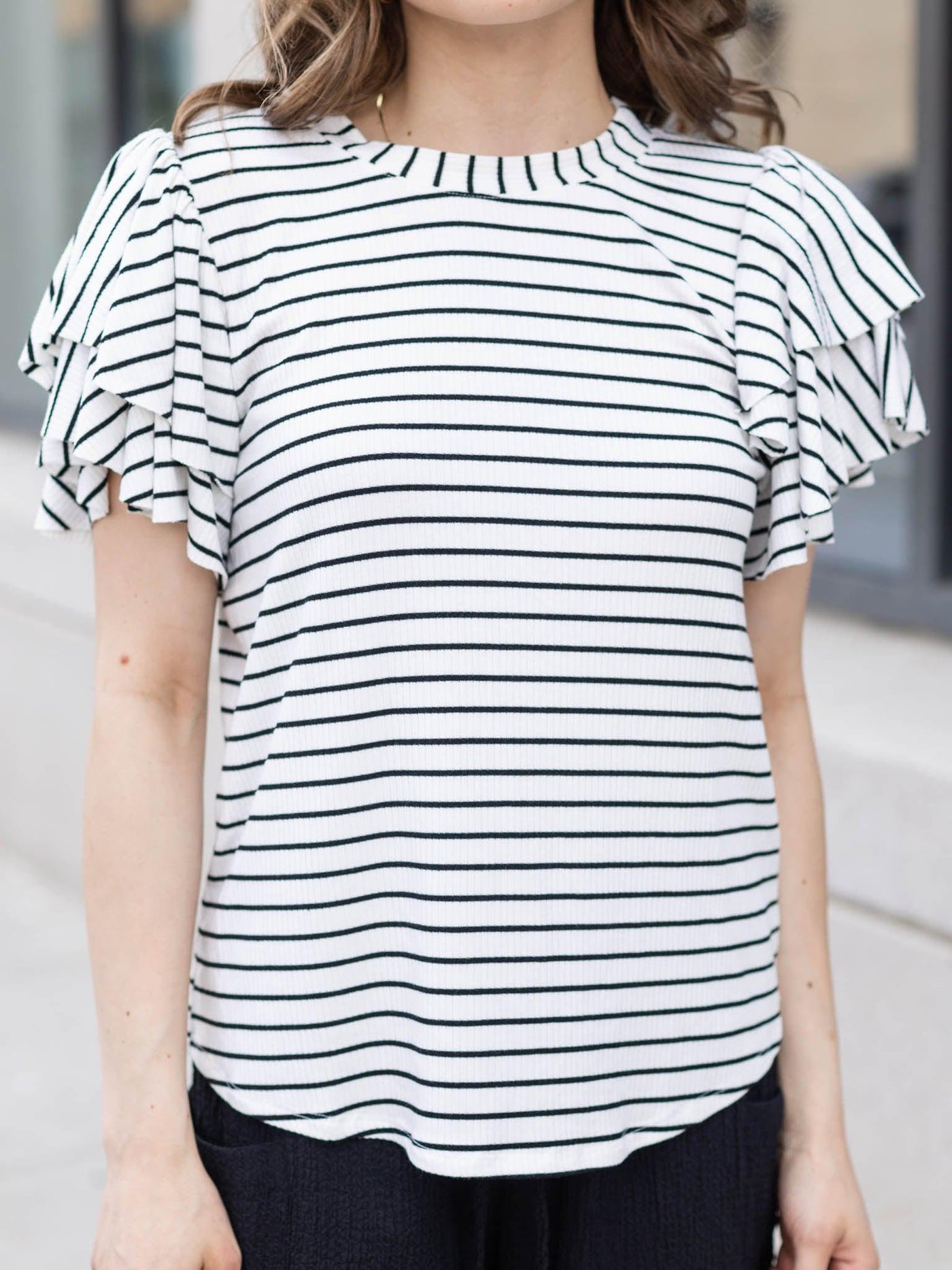 ribbed stripe top