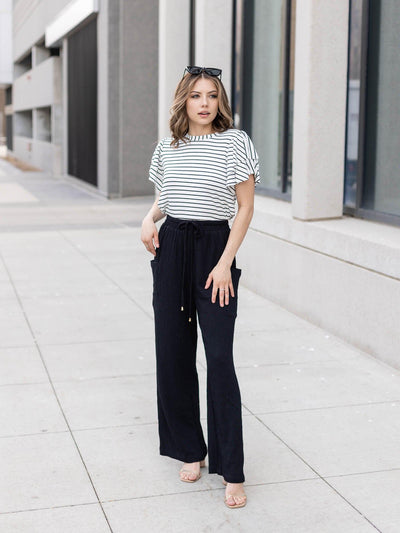 stripe short sleeve top