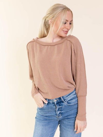 boat neck textured top