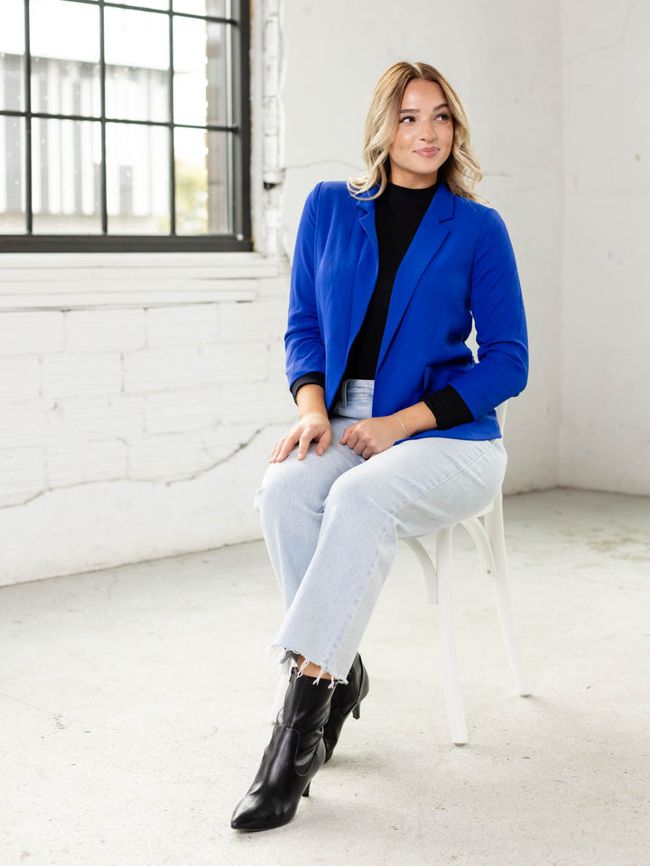 bright blue blazer